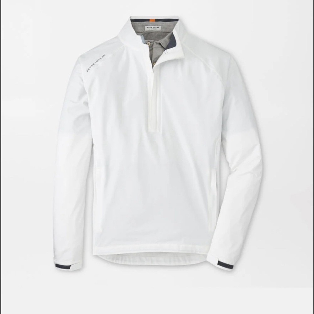 Men’s Peter Millar Shield Half Zip Rain Shell - White XL NWT